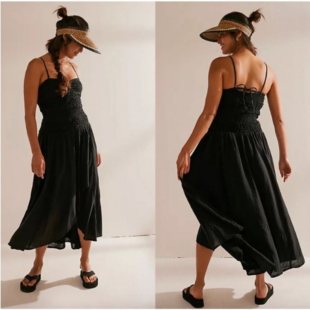 Free People Sparkling Drop-Waist Moment Midi Black M